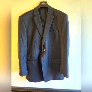 MICHAEL KORS EXCLUSIVELY FOR KOSITCHEK'S MEN'S SUIT BLACK/BLUE PINSTRIPES SZ.46R